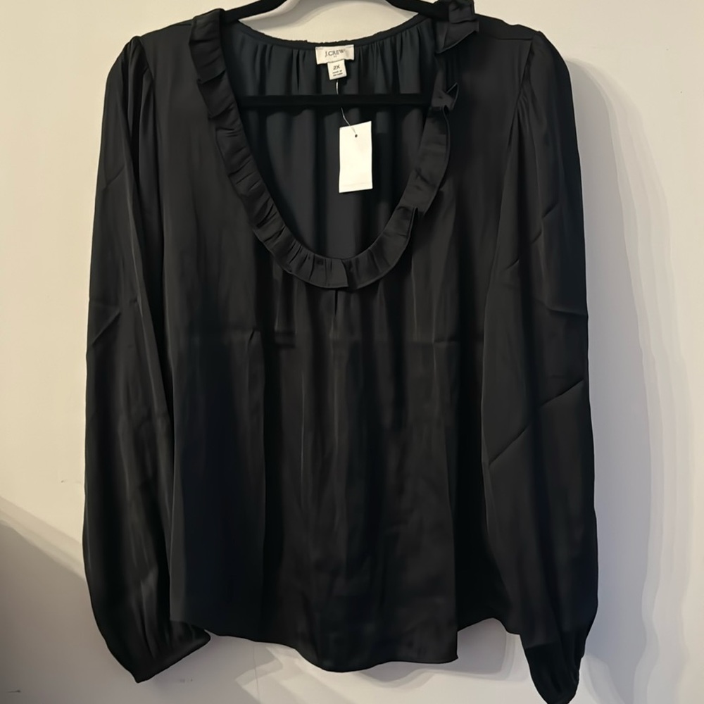 NWT J Crew Black Blouse size 2X